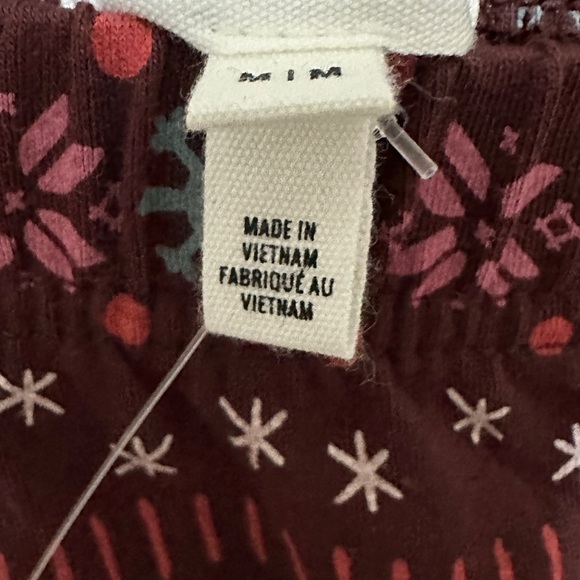 312 AERIE | NWT $40 Burgundy Multi Fair Isle Print Lounge Pants (Size M) - Picture 13 of 17